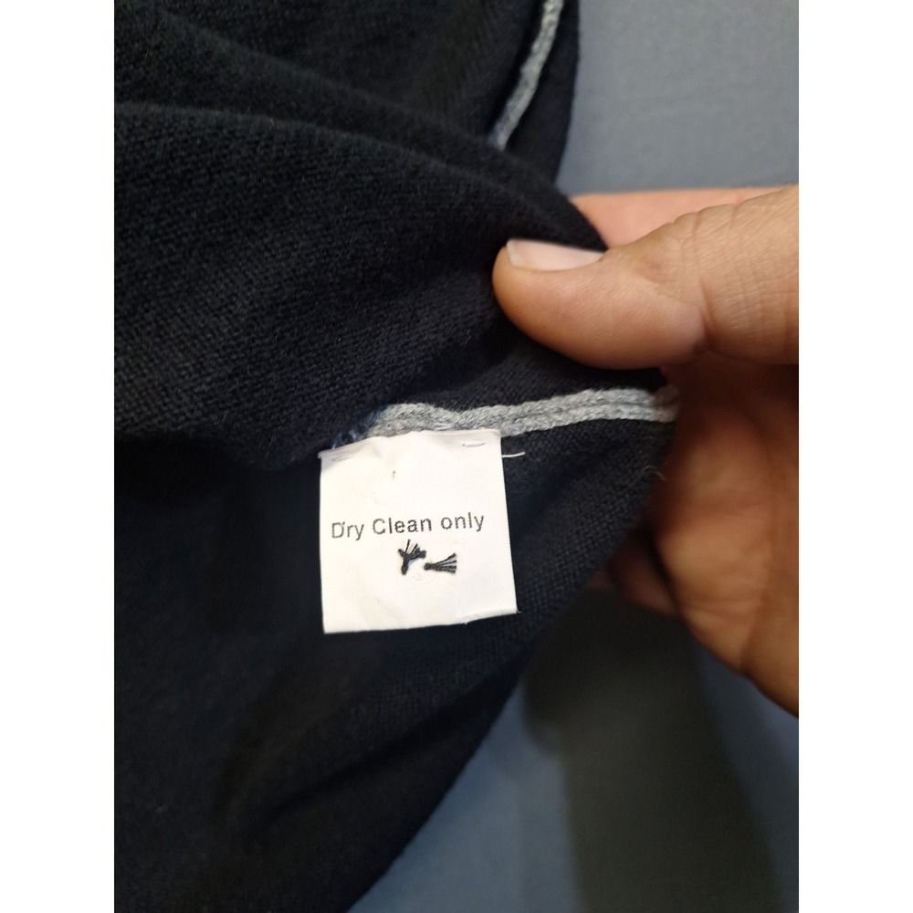 Carbon 2 Cobalt Sweater Mens XL Black Cotton Cashmere 1/4 Button Casual Preppy - Picture 8 of 10